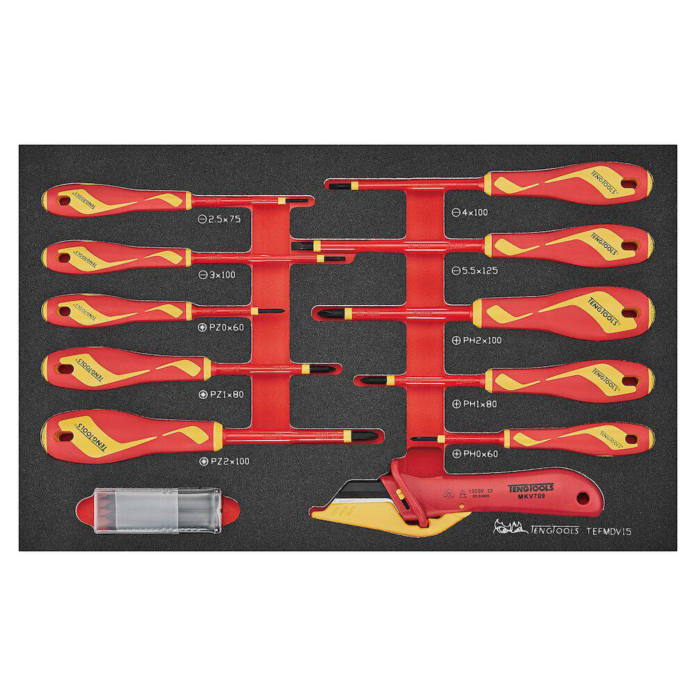 Skruvmejselsats Teng Tools TEFMDV15 1000 V