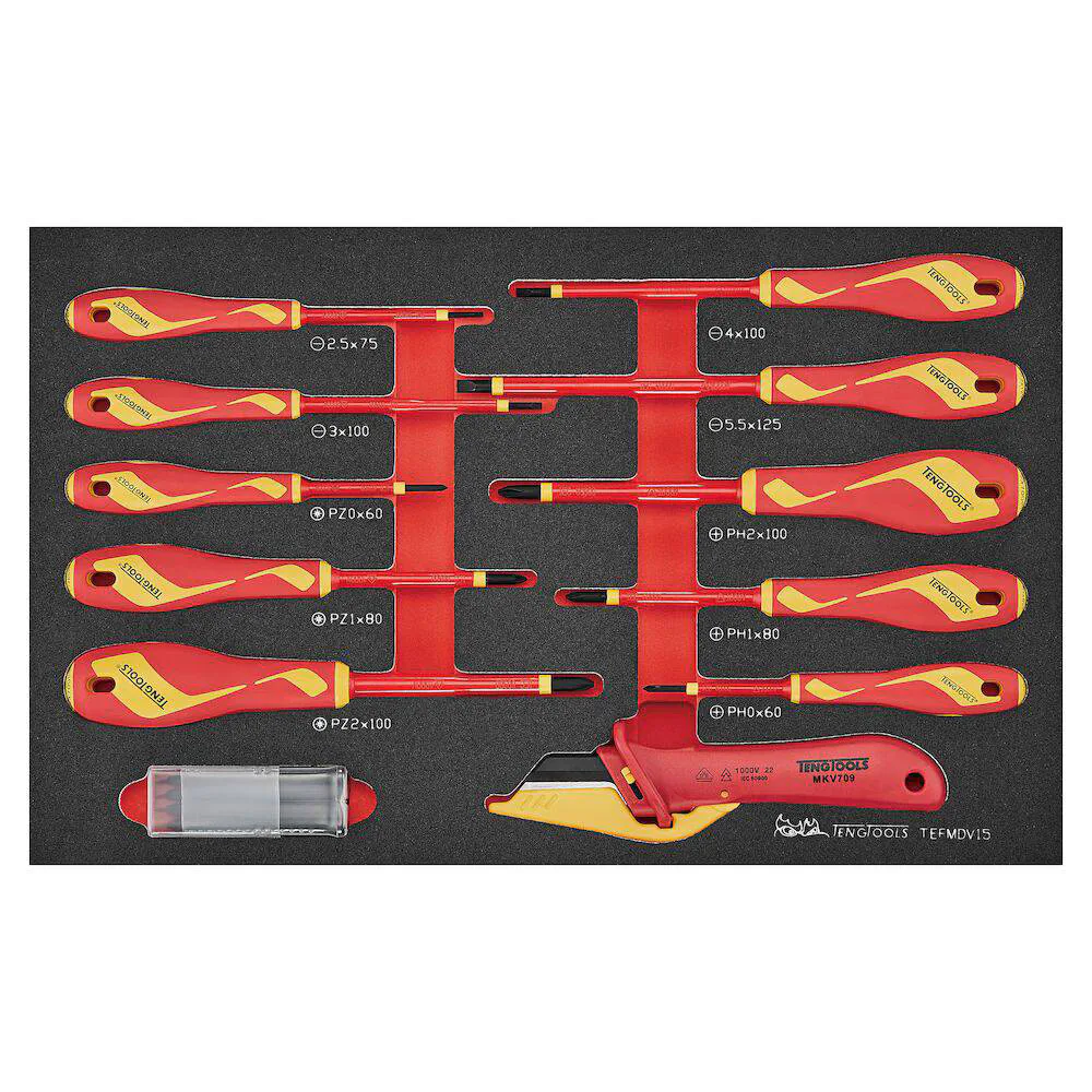 Skruvmejselsats Teng Tools TEFMDV15 1000 V