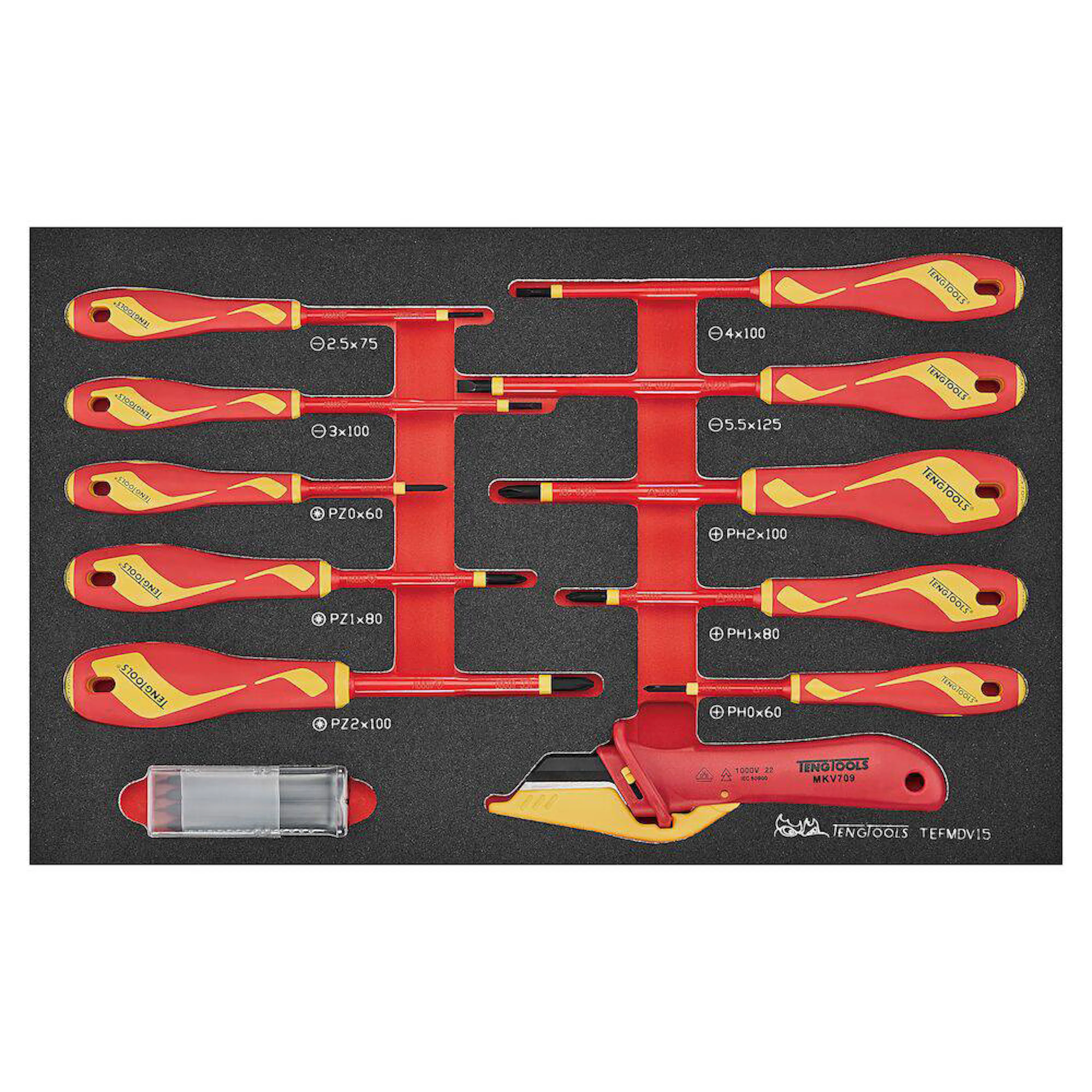 Skruvmejselsats Teng Tools TEFMDV15 1000 V