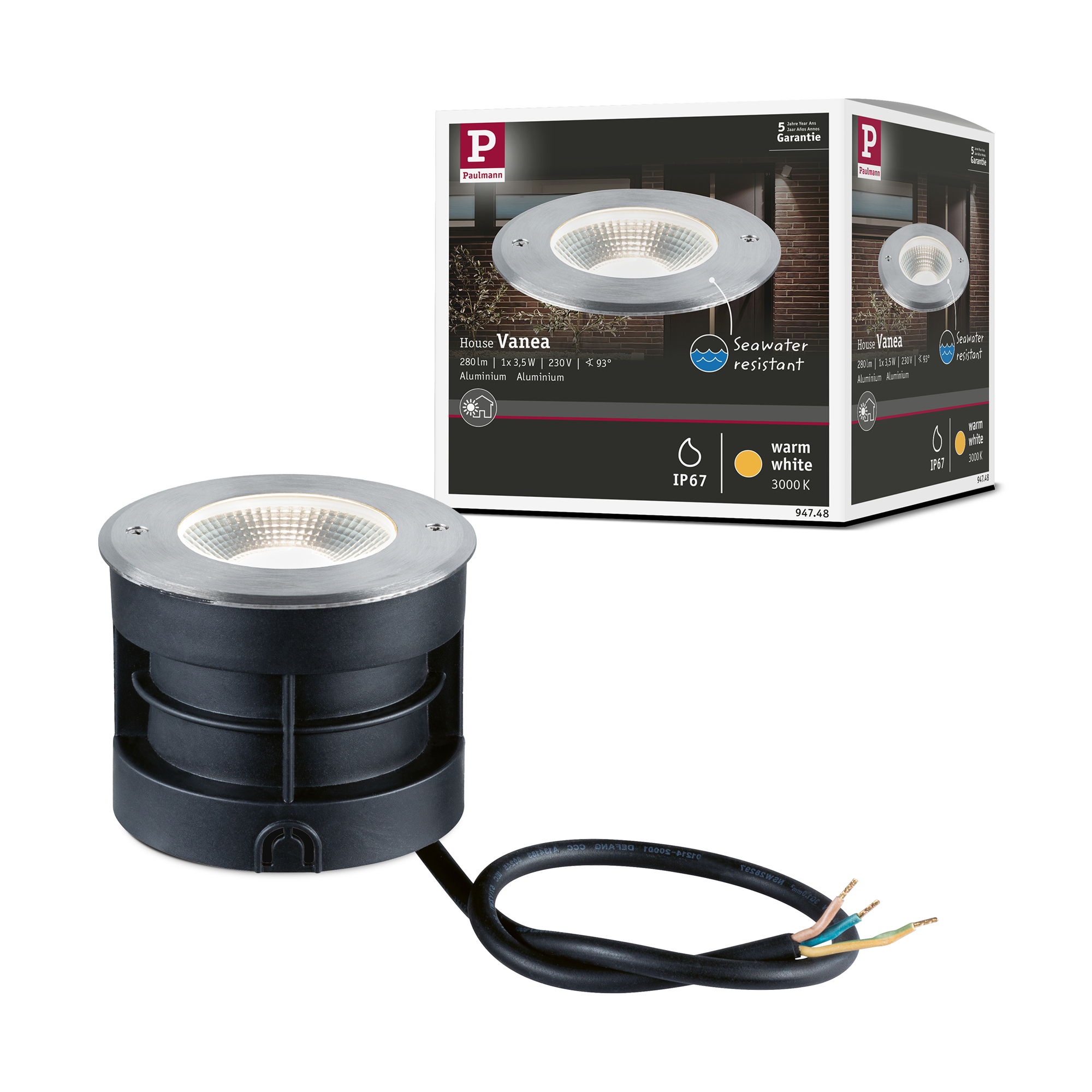 LED Infälld Markbelysning Paulmann Vanea Seawater Resistant IP67 230V Diameter: 100 mm