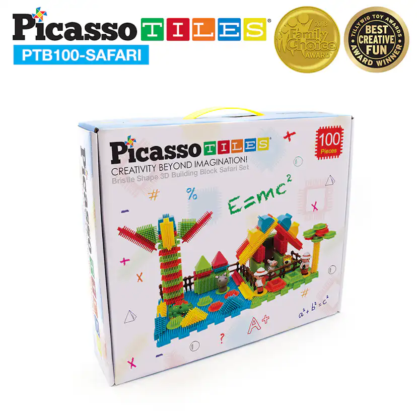 Byggbitar Picasso Tiles Bristle Blocks 100 Bitar Safari
