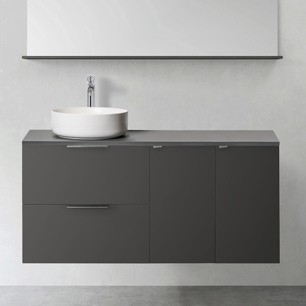 KOMMOD SHAPE 600M 2ST SIDM MJ 300 ANTRAC Bredd: 1200 mm, Antracit, Mjukstängande