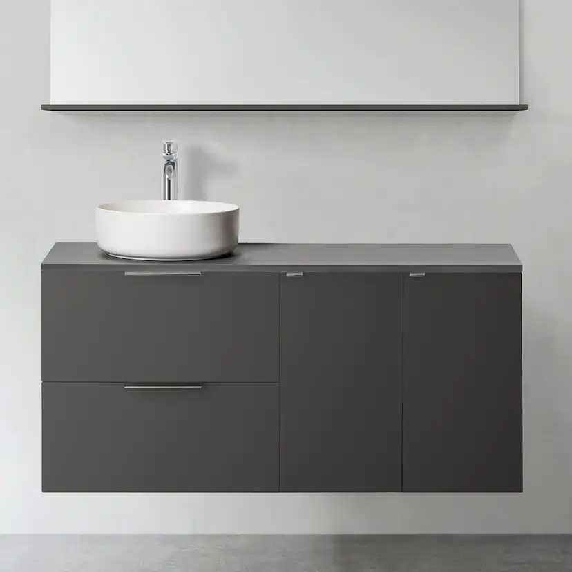 KOMMOD SHAPE 600M 2ST SIDM MJ 300 ANTRAC Bredd: 1200 mm, Antracit, Mjukstängande