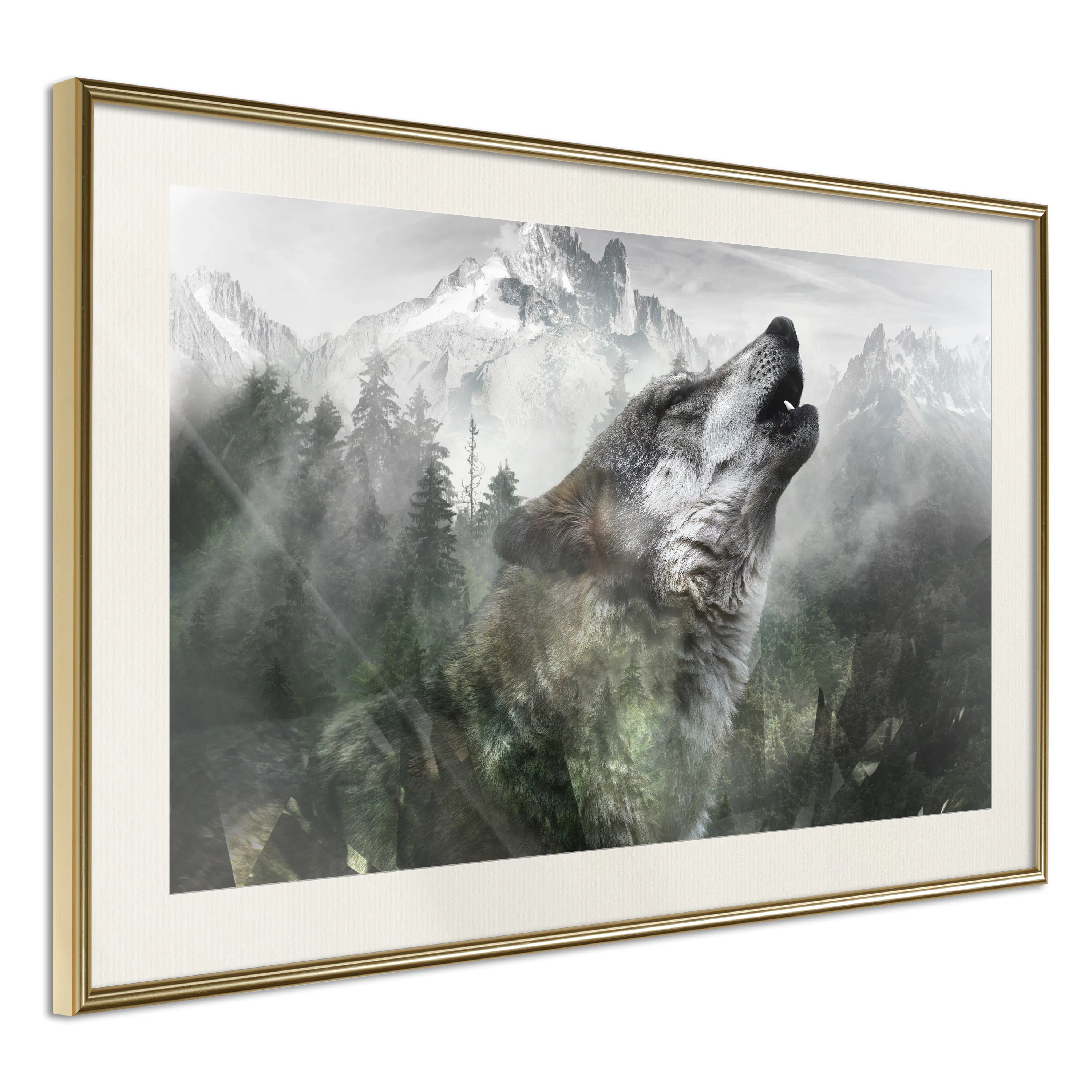 Poster Artgeist Affisch Howling Wolf