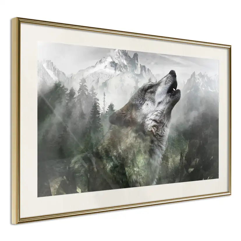 Poster Artgeist Affisch Howling Wolf