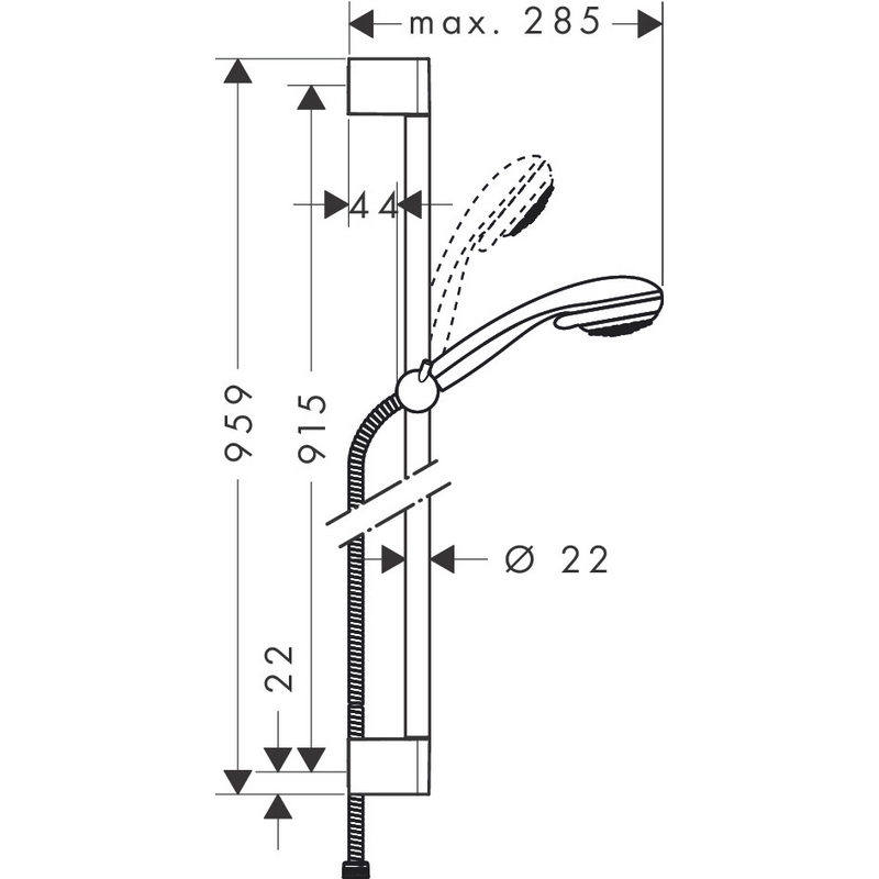 Duschset Hansgrohe Crometta 65 cm Multi