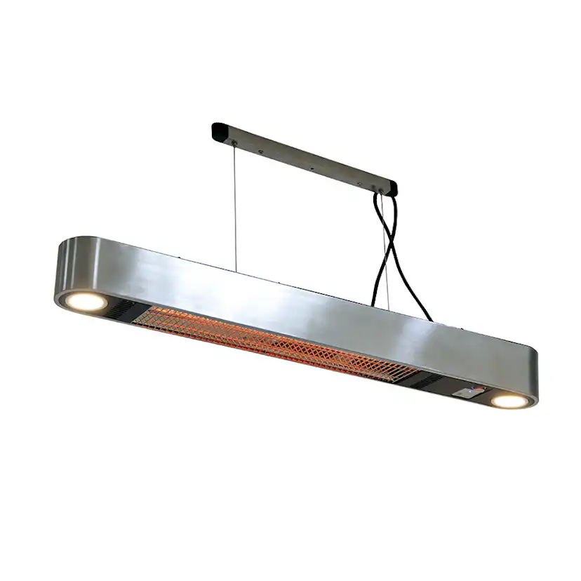 Terrassvärmare takhängd elektrisk silverfärg Silver