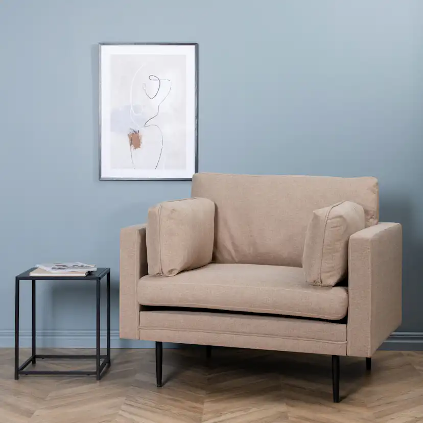 Boom Single Sofa - Black / Brown Fabric Brun