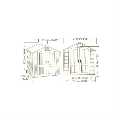 Förvaringsbod GOP Vermont Vit/Brun 4,2 m2