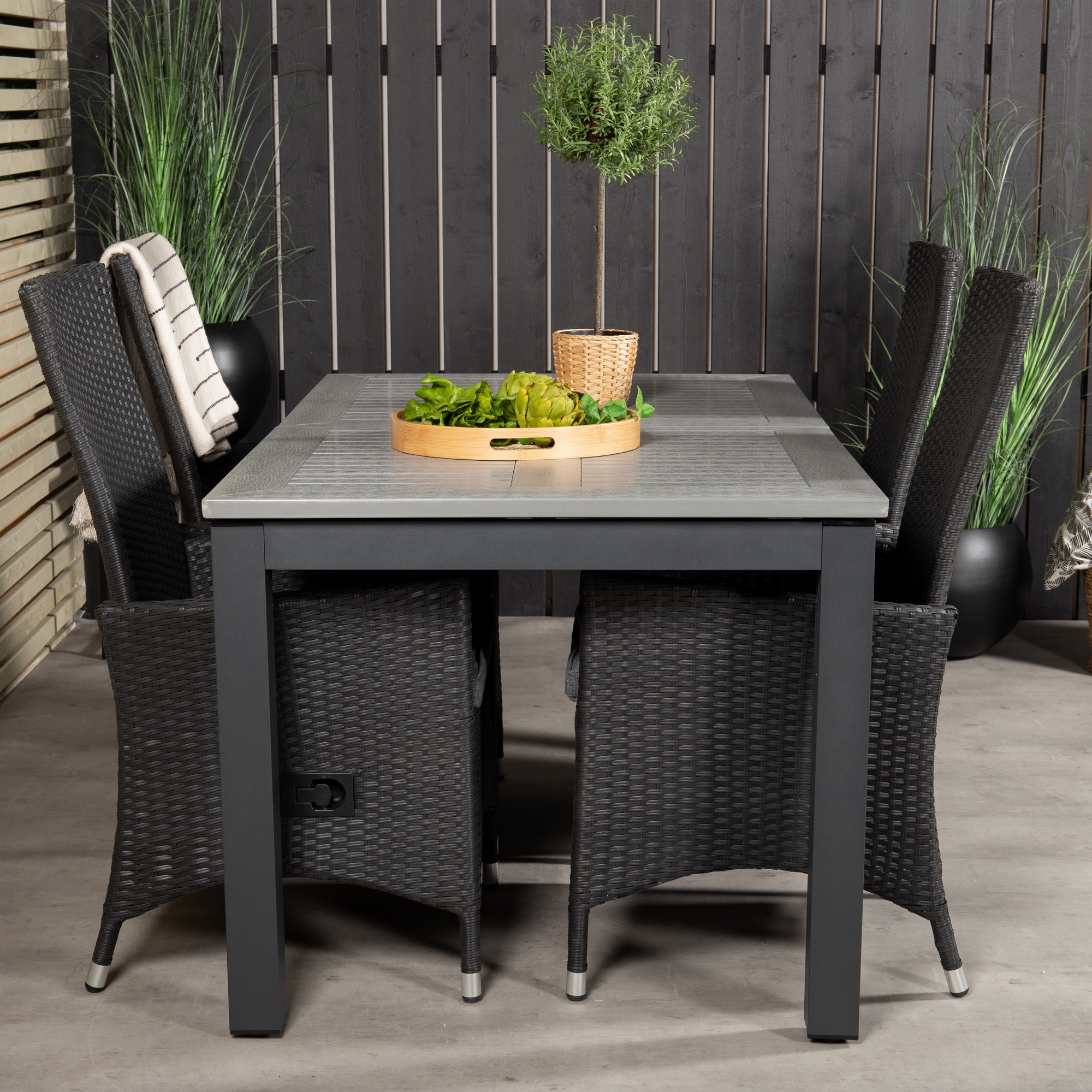 Matgrupp Venture Home Aleyna 160/240 med 4 Pishi Matstolar