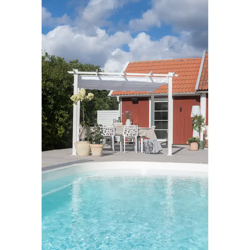 Pergola 3x3 m Vit Vit/Vit