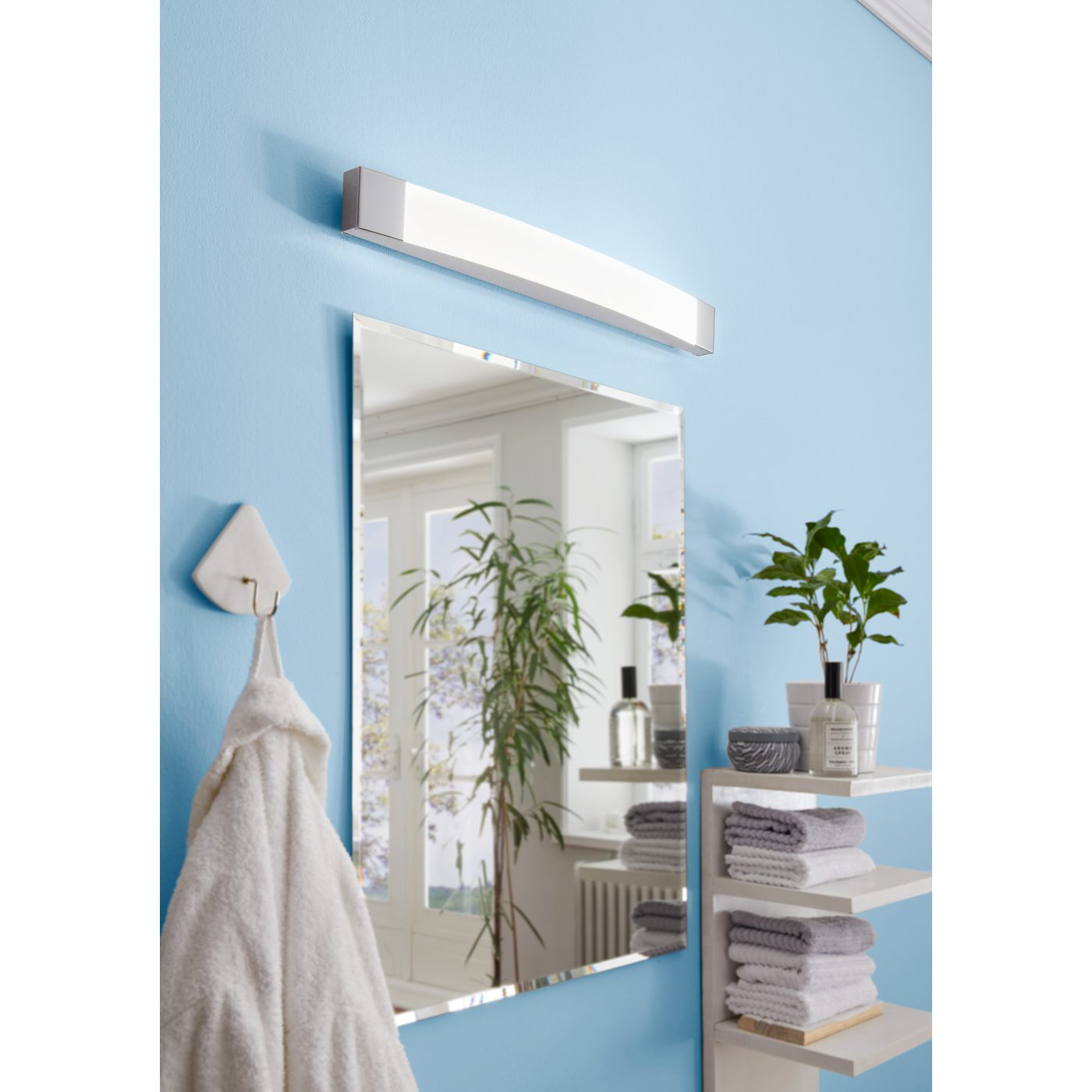 LED-SPIEGELL.L-580 CHROM/SAT.'SIDERNO' 580 mm