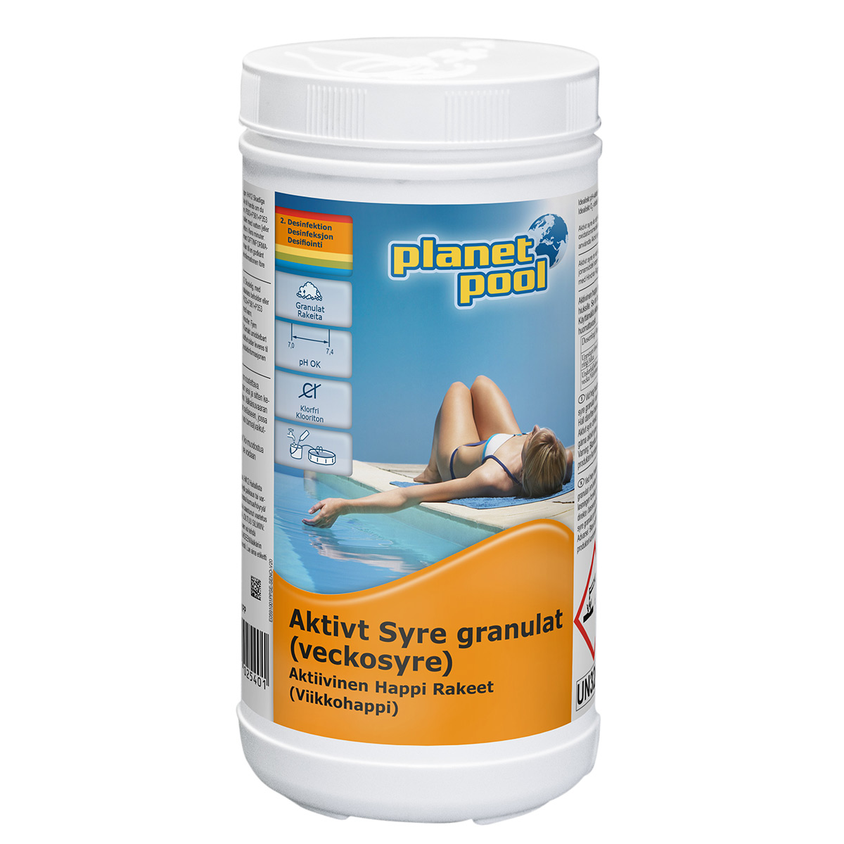 Klorsubstitut Planet Pool Aktivt Syre Granulat 1 kg