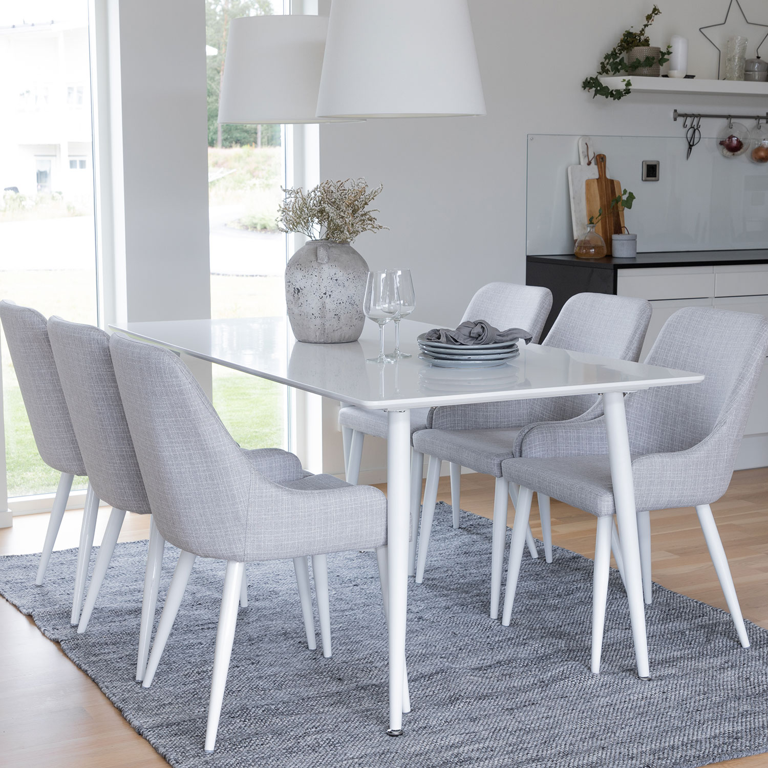 Matgrupp Venture Home Polar med 6 Plaza stolar