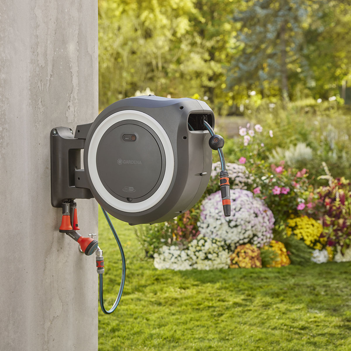 Slangbox Gardena Batteridriven PowerRoll XL 35 m Med Batteri & Laddare