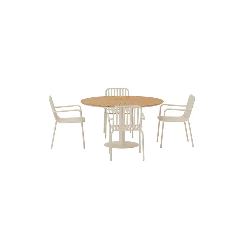 Matgrupp Utomhus Venture Home Croft Ø120 cm med 4 st Peking Trädgårdsstolar