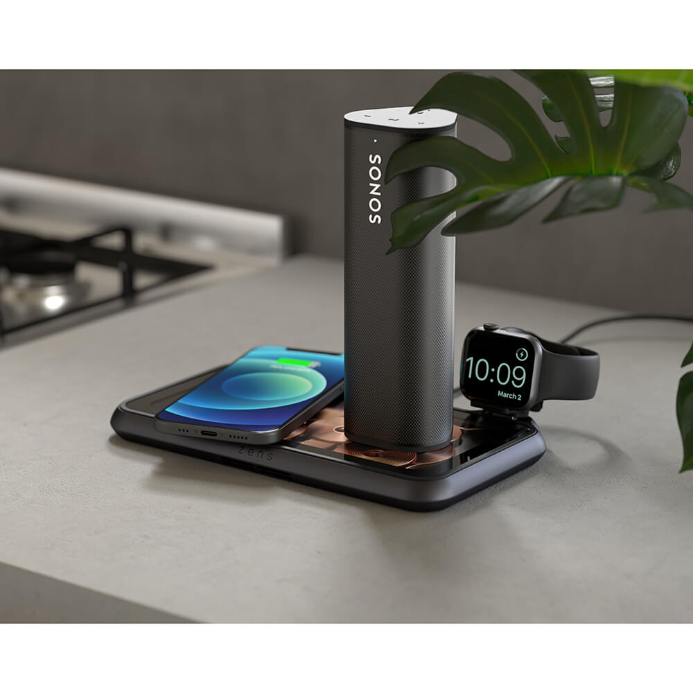 Trådlös Laddare Zens Dual QI Liberty 16 coils 2x15W Glass Top Edition till Apple & Samsung QC