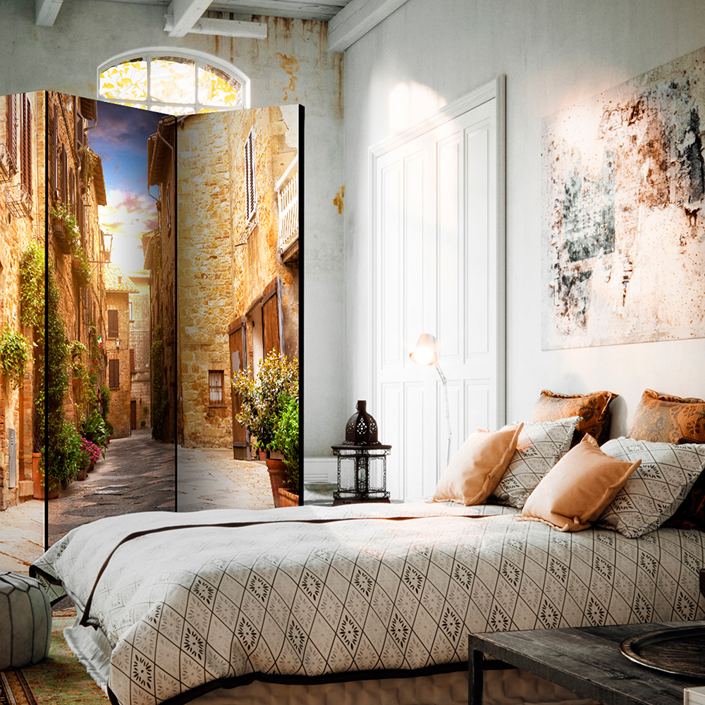 Rumsavdelare Skärmvägg Arkiio Colourful Street In Tuscany 135x172 cm