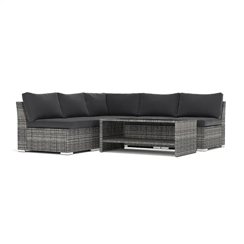 Loungesoffa Comfort Garden Wisconsin utomhus hörnsoffa 5-sits vändbar med öppet avslut