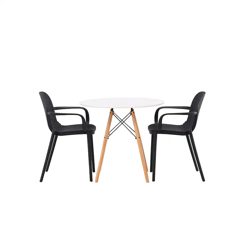 Matgrupp Venture Home Danburi Ø 60 cm med 2 Baltimore Stolar