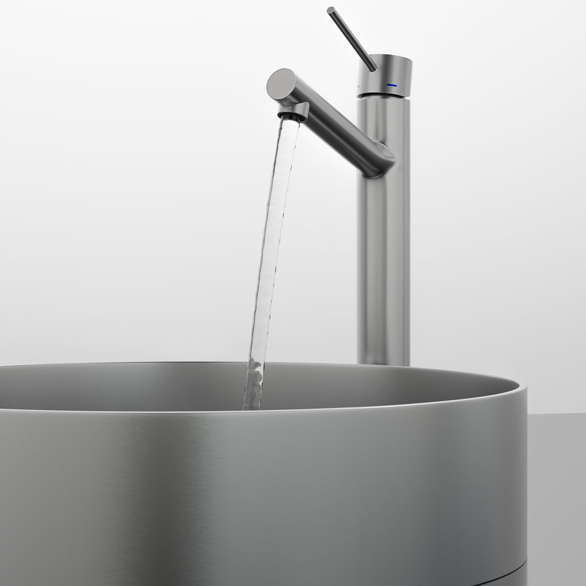 Tvättställsblandare Scandtap Steel Vector High