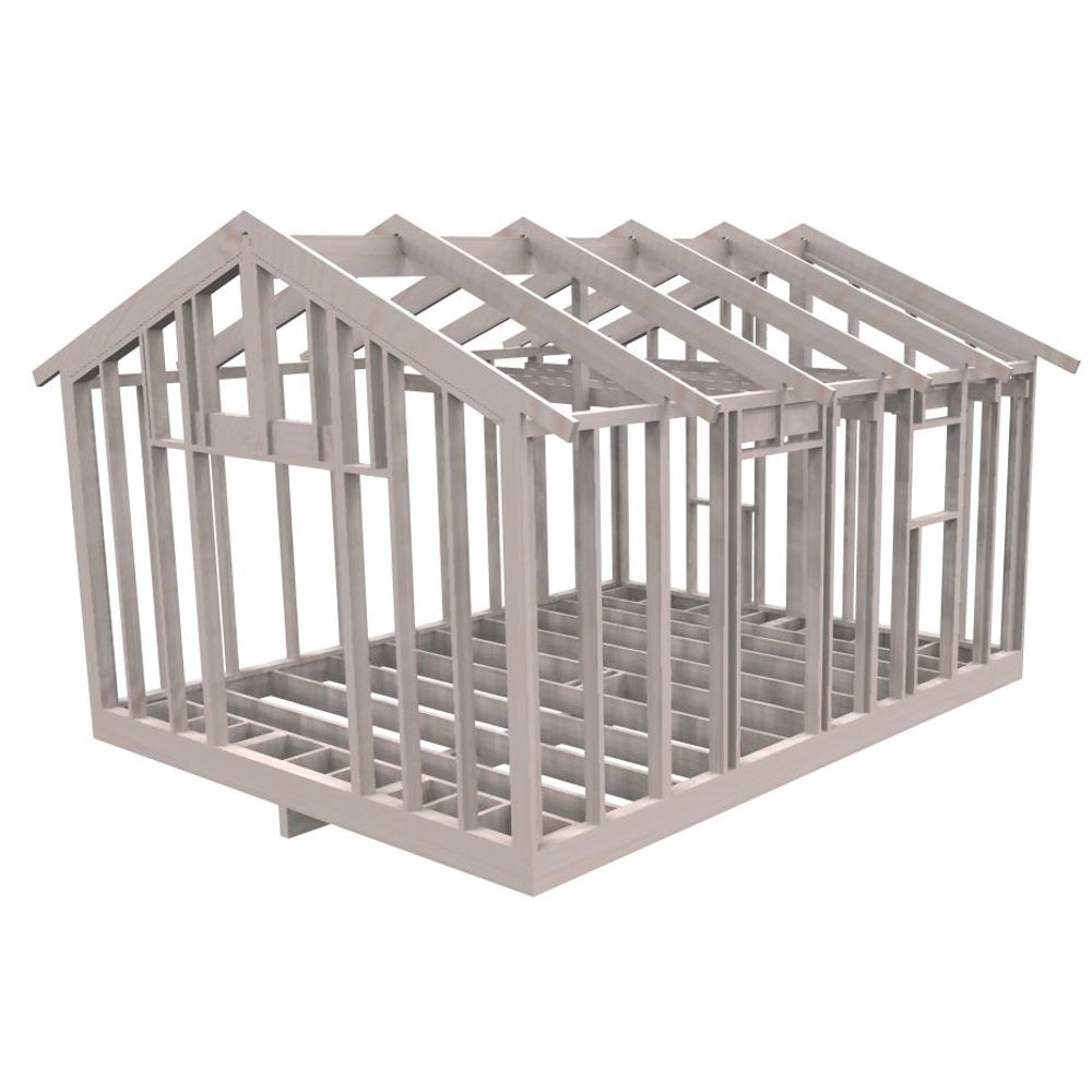 Attefallsstomme Byggstommar 22 grader Med Loft 6000x4766 mm Färdiga Sektioner Med Öppningar