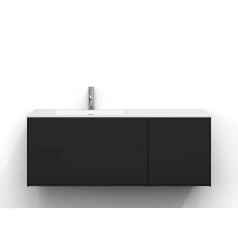 Epos Udel 120V Sv.Ask 2+1L Psh Svart Ask, Front: Plan med Push-Open, Placering: Vänster