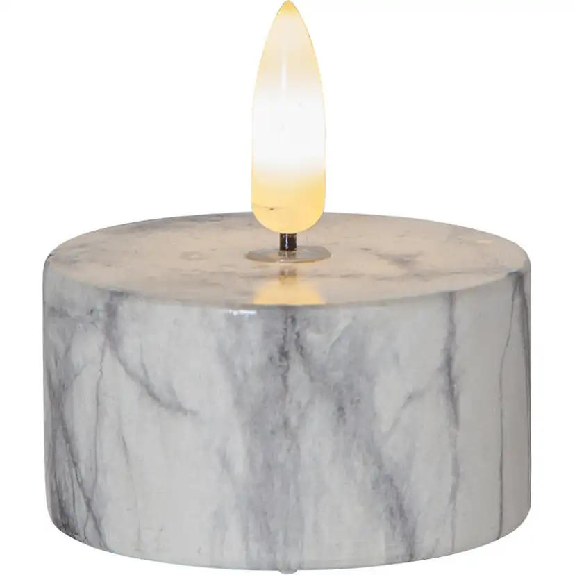 Blockljus Star Trading Flamme Cement T-light Marble 2 st