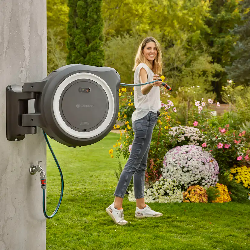 Slangbox Gardena Batteridriven PowerRoll XL 35 m Med Batteri & Laddare