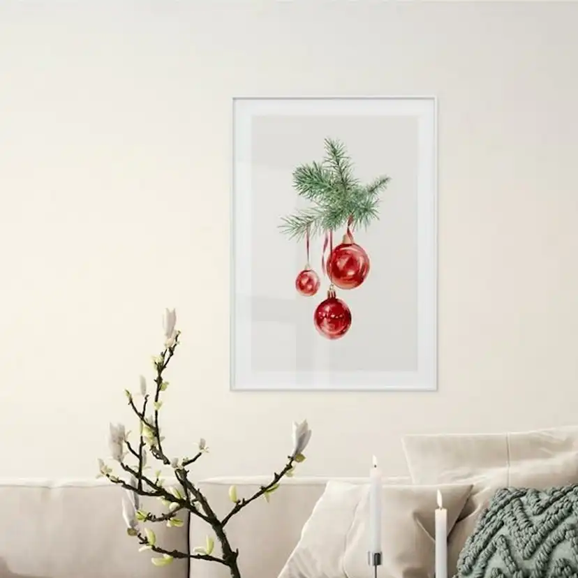 Poster Gallerix Watercolor Christmas Balls