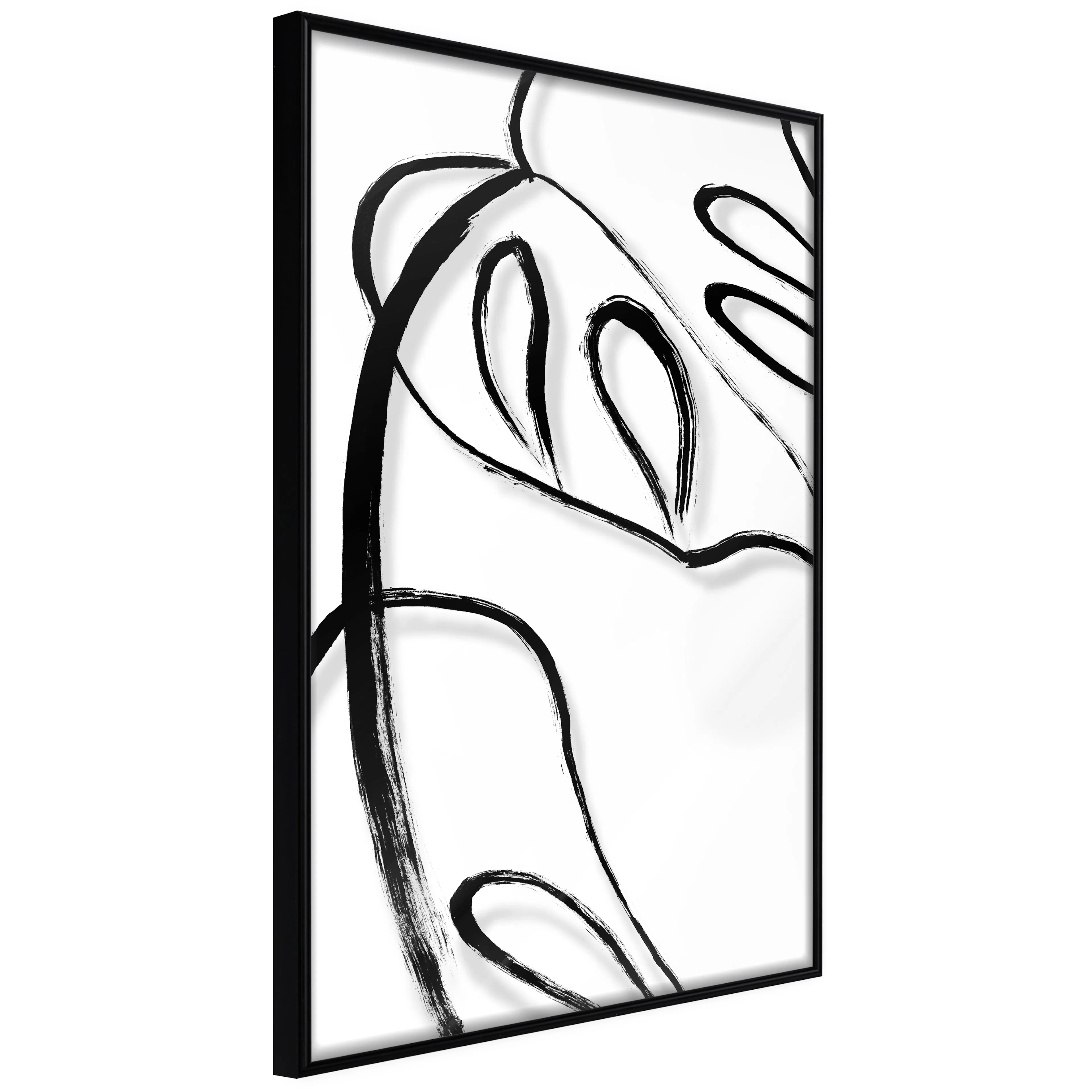 Affisch - White Monstera [Poster] 20x30 Svart ram, 20x30 cm