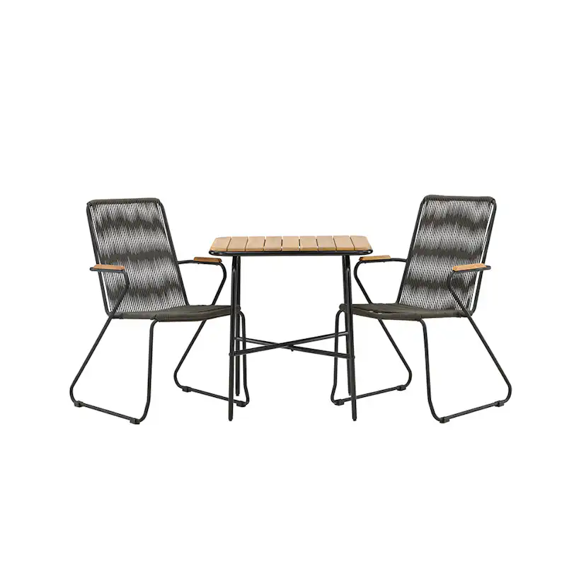 Cafégrupp Venture Home Holmbeck Bord med 2 Bois Trädgårdsstolar Utomhus