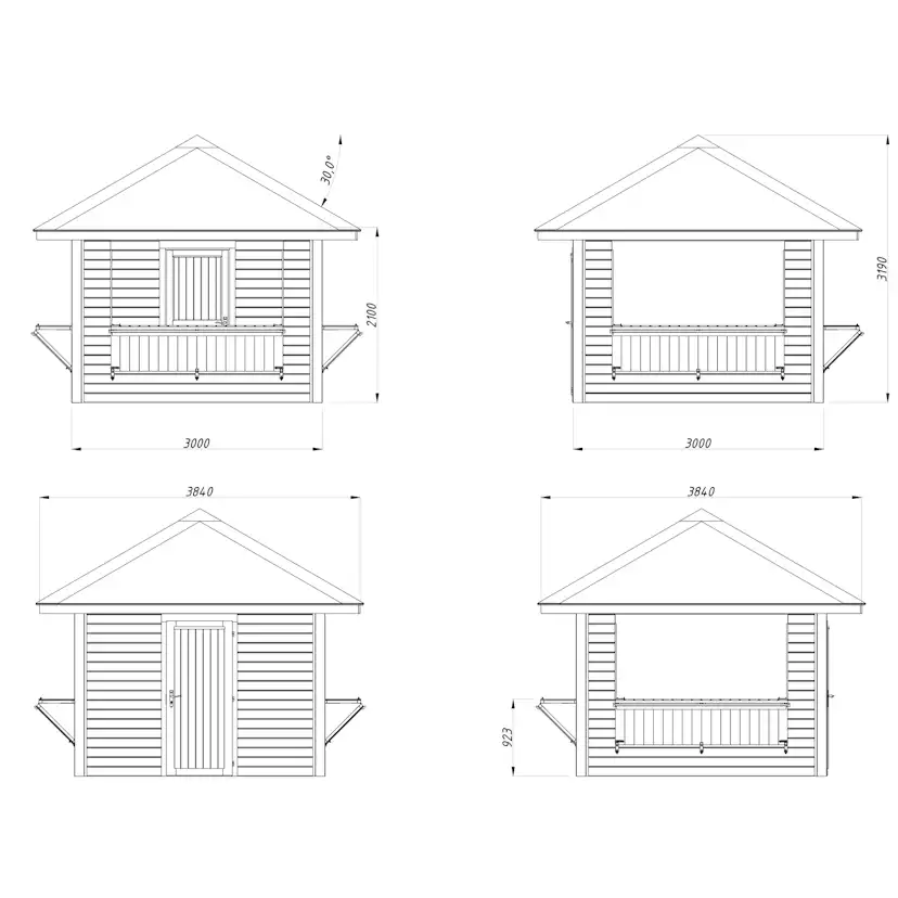 Kiosk Palmako Bianca 8,3 m2 Set 106