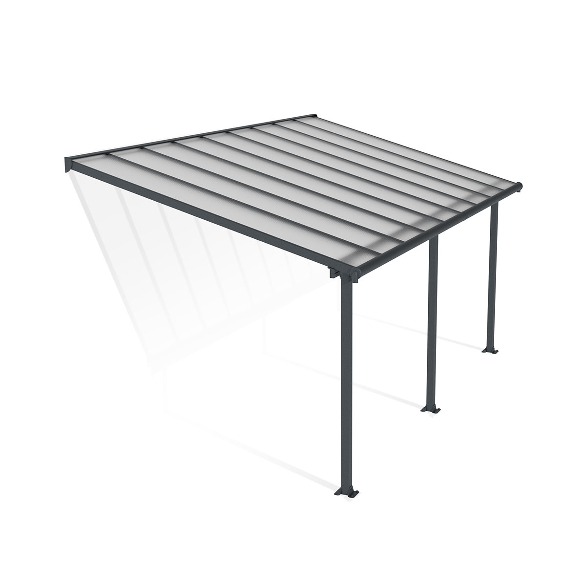 OLYMPIA PATIO COVER 3X5.46 GREY CLEAR 3 x 5,5 m