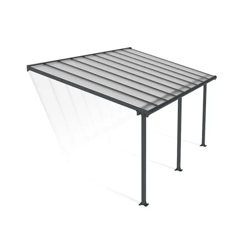 OLYMPIA PATIO COVER 3X5.46 GREY CLEAR 3 x 5,5 m