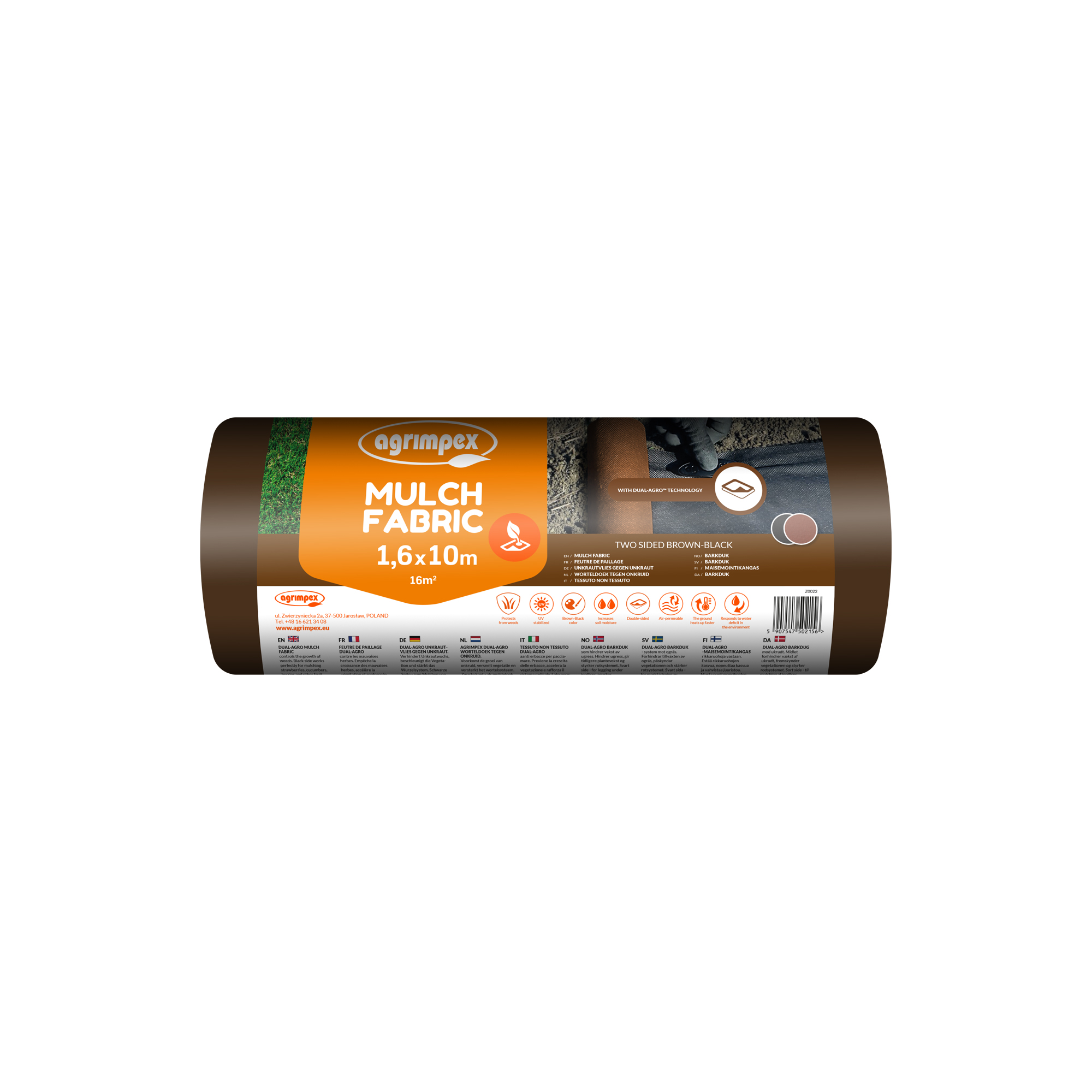 Barduk Jabo Agrimpex Dual-Agro 1,6x10 m Brun/Svart