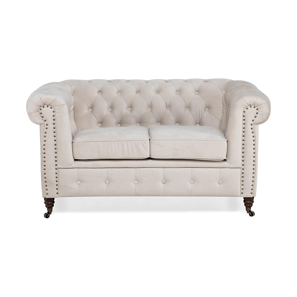 Chesterfield Deluxe 2-sits Soffa Beige