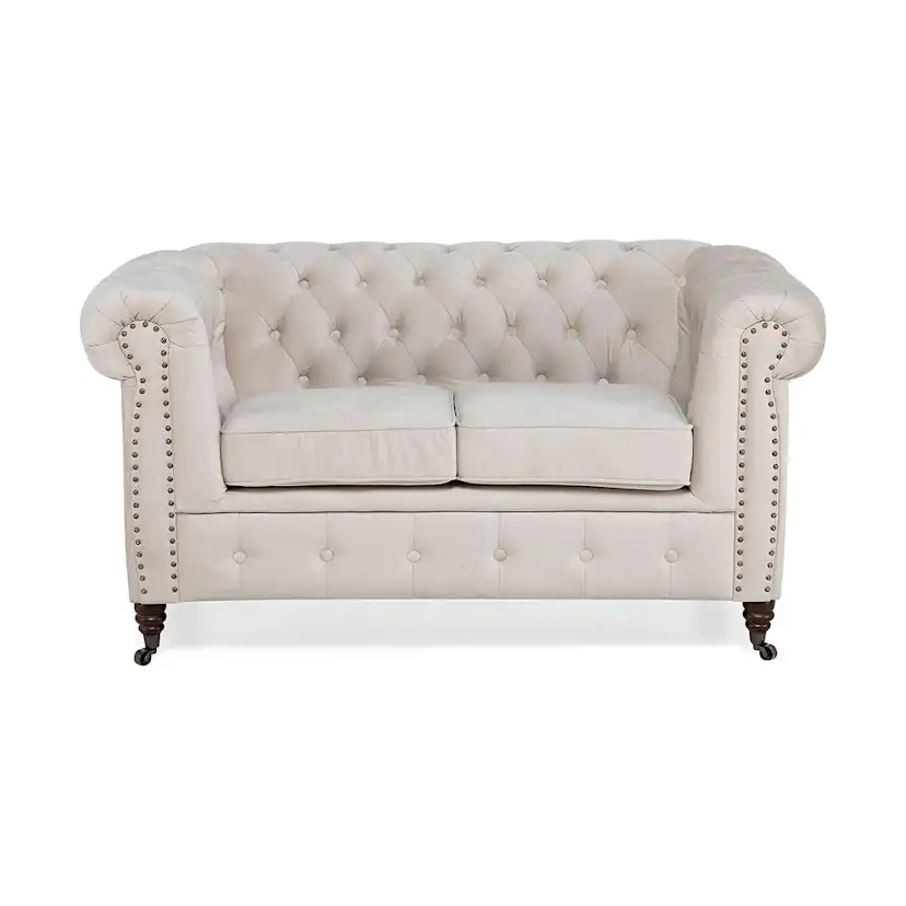 Chesterfield Deluxe 2-sits Soffa Beige