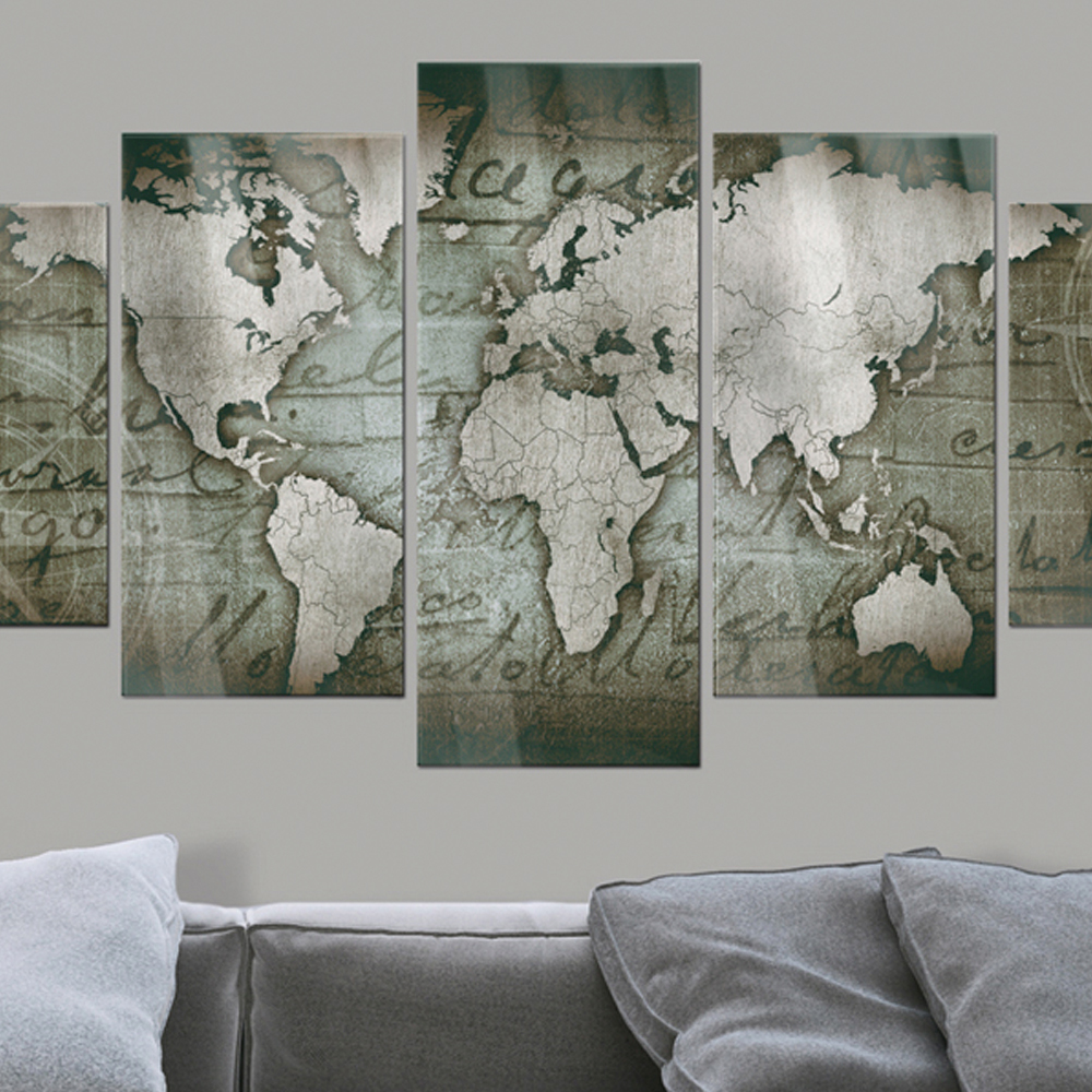 Akrylglastavla Arkiio Bronze map III 100x50