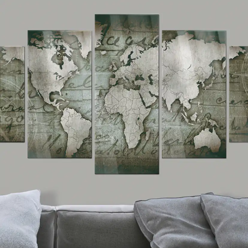 Akrylglastavla Arkiio Bronze map III 100x50
