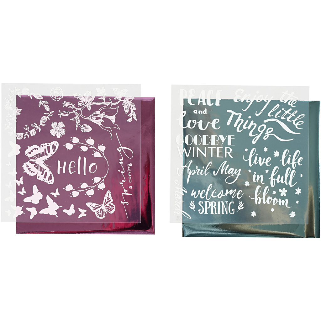 Dekorationsfolie Creativ Company Och Limark med Motiv Ljusblå Rosa Vår 2x2 Ark/1 Förp