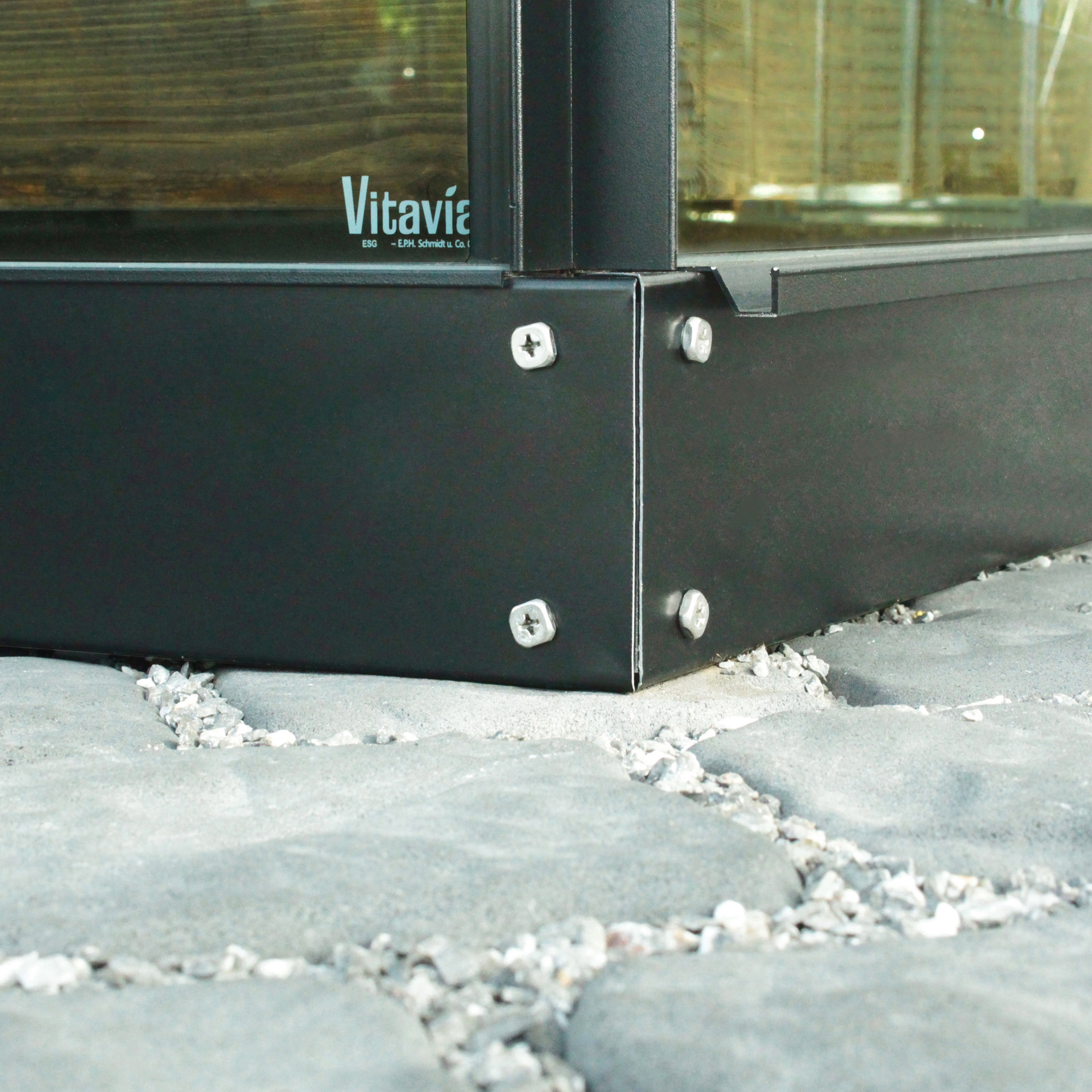 Stålsockel Vitavia Svart Galvaniserat Stål för Växthus 125mm, 3,8m²