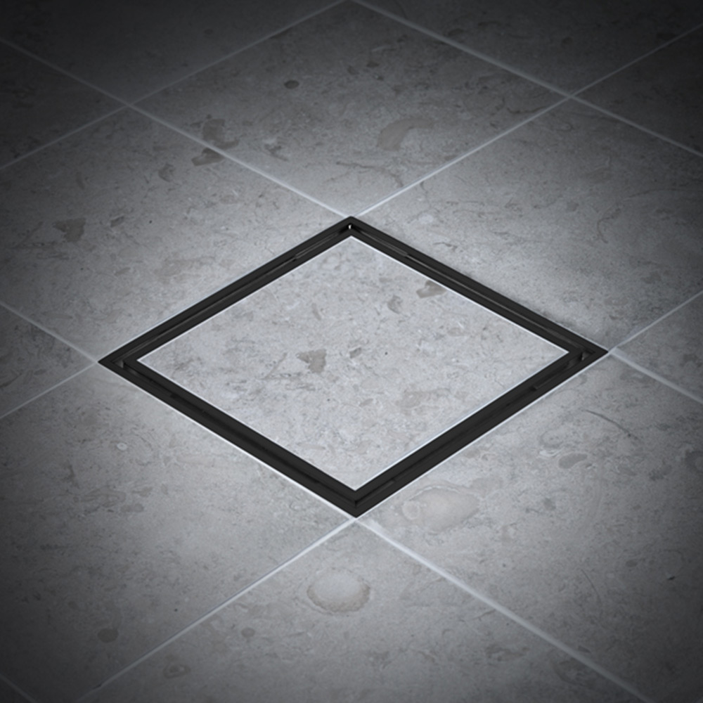 Golvbrunnsil Tebo Tile in Frame 200 Svart