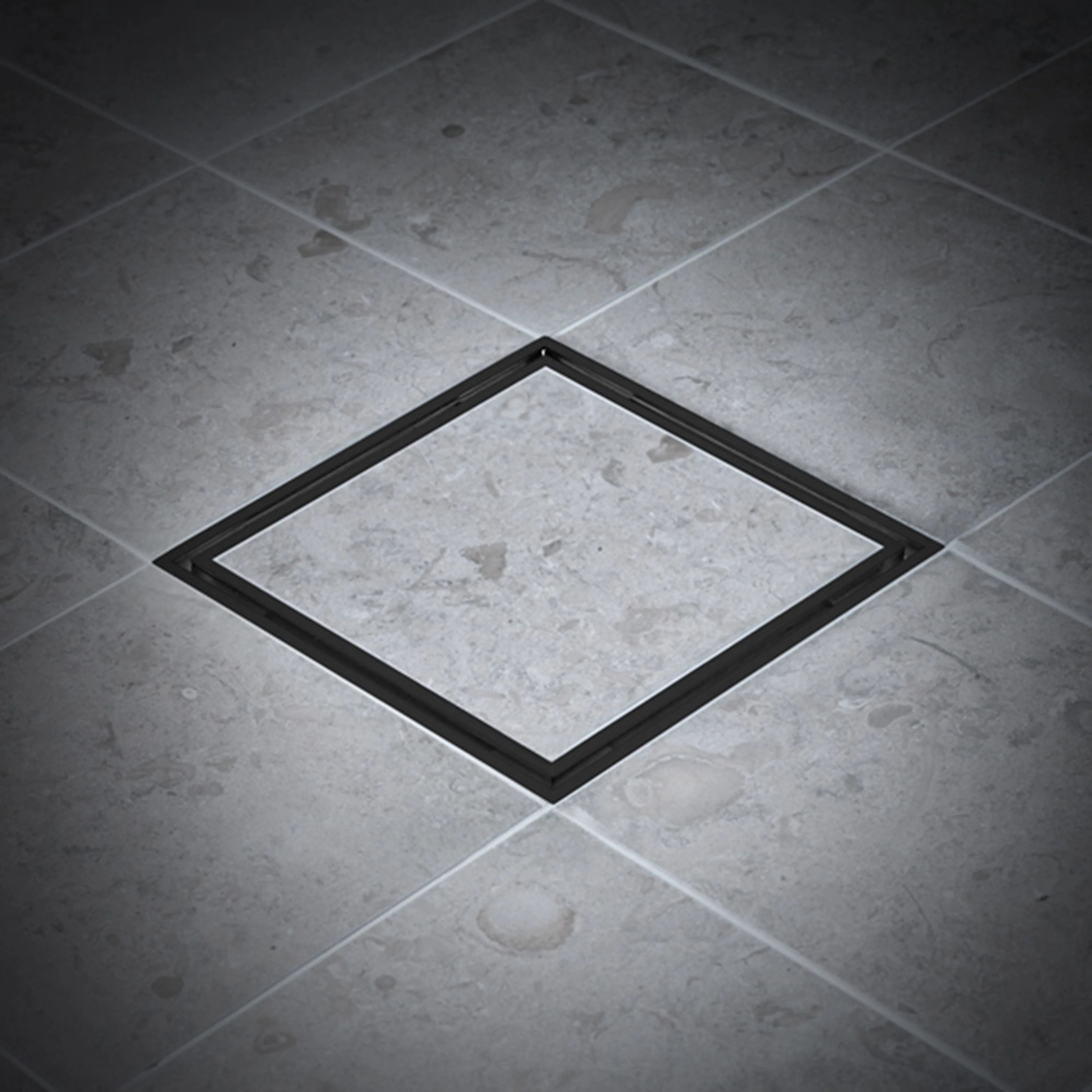 Golvbrunnsil Tebo Tile in Frame 200 Svart