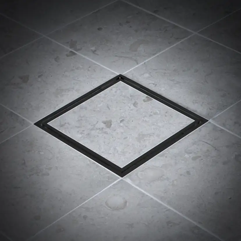 Golvbrunnsil Tebo Tile in Frame 200 Svart