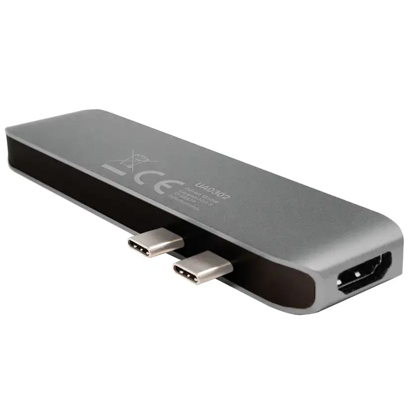 Adapter LogiLink Dual USB-C 7-in1 Hub PD 100W