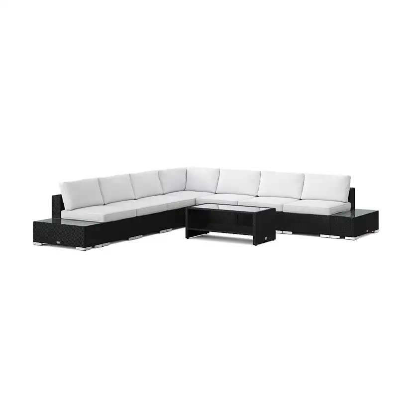 Loungegrupp Comfort Garden Bahamas utomhus hörnsoffa 7-sits vändbar med bord med hylla