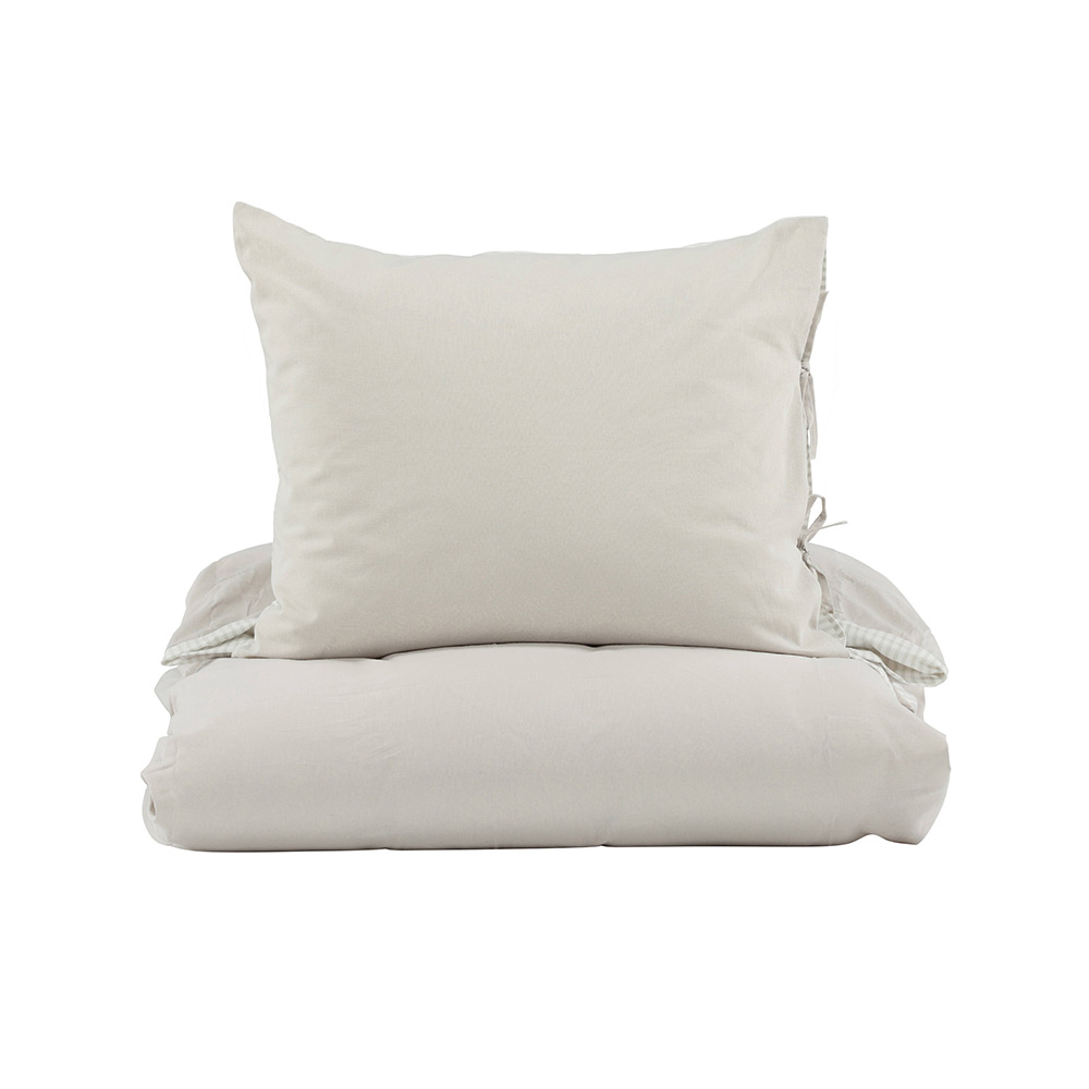 Jenna Bed Set Linen Cotton Light Grey 150x200 cm Färg: Ljusgrå, Mått: 150x200 cm