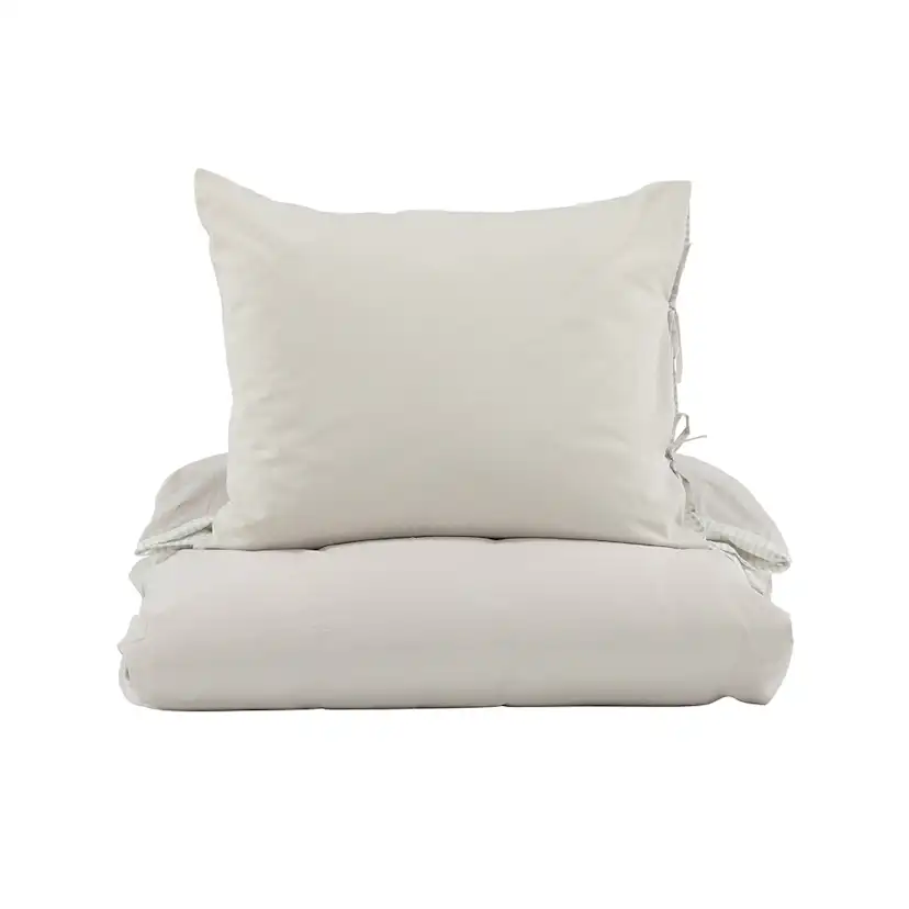 Jenna Bed Set Linen Cotton Light Grey 150x200 cm Färg: Ljusgrå, Mått: 150x200 cm