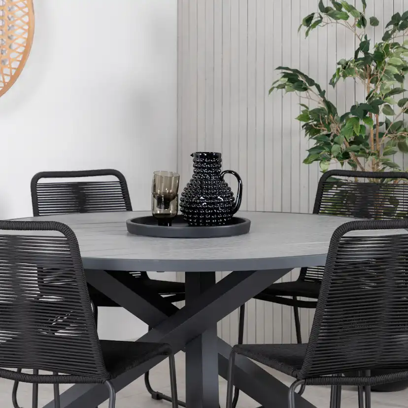 Matgrupp Venture Home Pincy med 6 Leon Stapelbara Matstolar